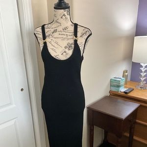 MK black rib knit midi